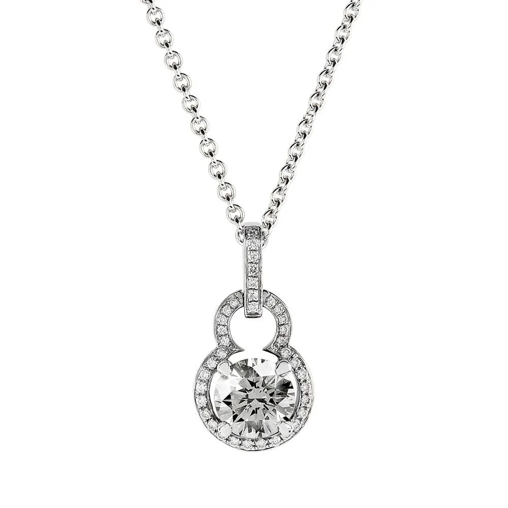 18ct White Gold GIA Diamond Pendant