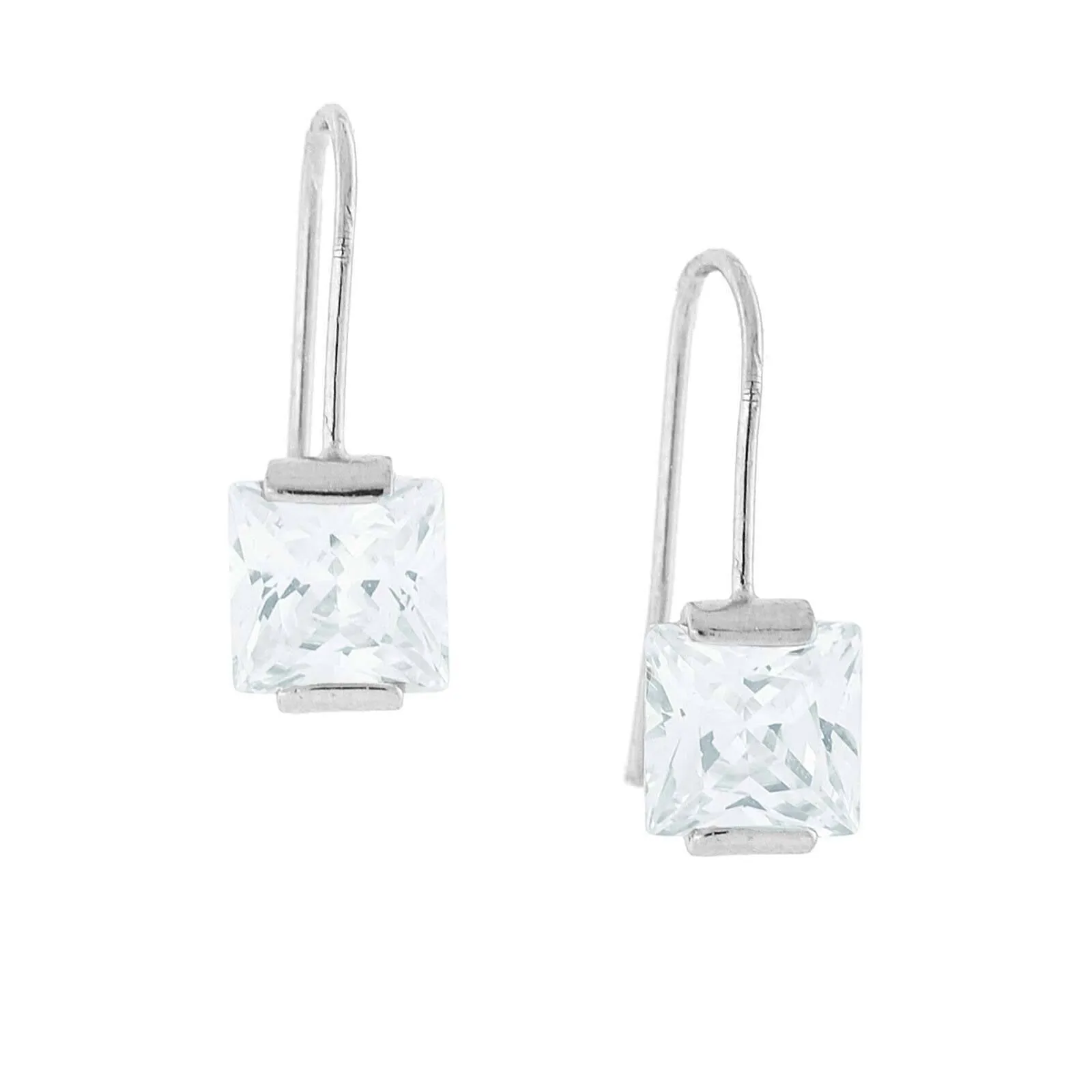 1928 Jewelry Cubic Zirconia Square Drop Earrings