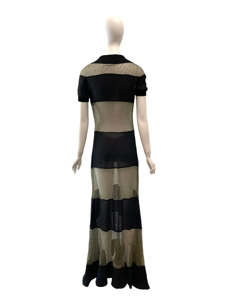 2000s JEAN PAUL GAULTIER sheer striped evening gown