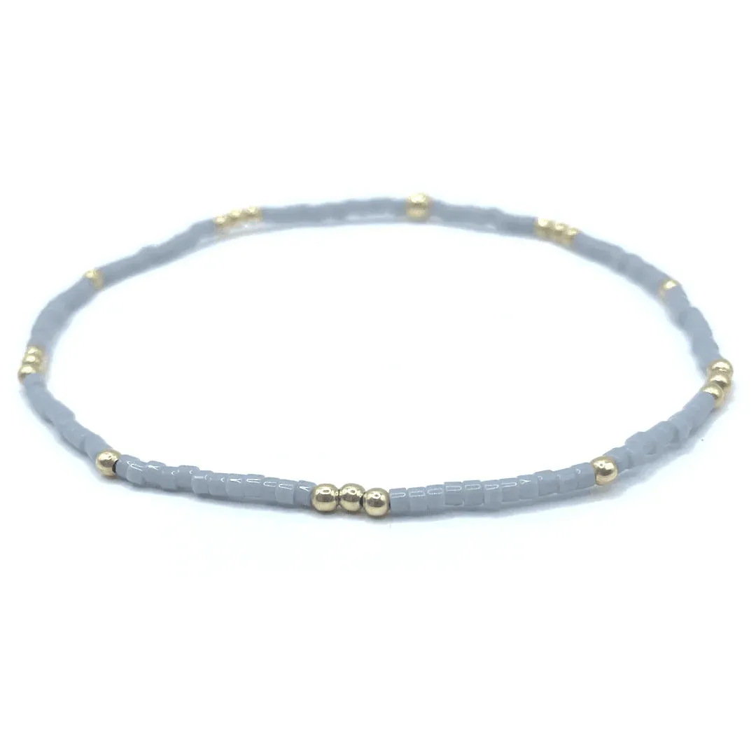 2MM NEWPORT CLOUD GRAY   GOLD FILLED WATERPROOF BRACELET