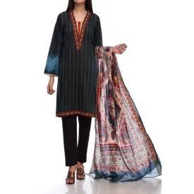 2PC- Digital Printed Lawn Embroidered Shirt With Dupatta PS2214