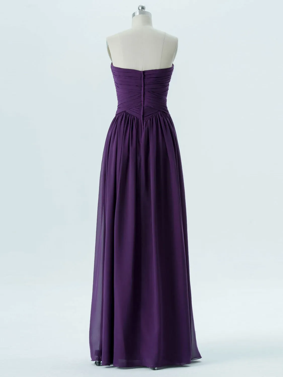 A-line Sweetheart Floor-Length Chiffon Bridesmaid Dresses 2869