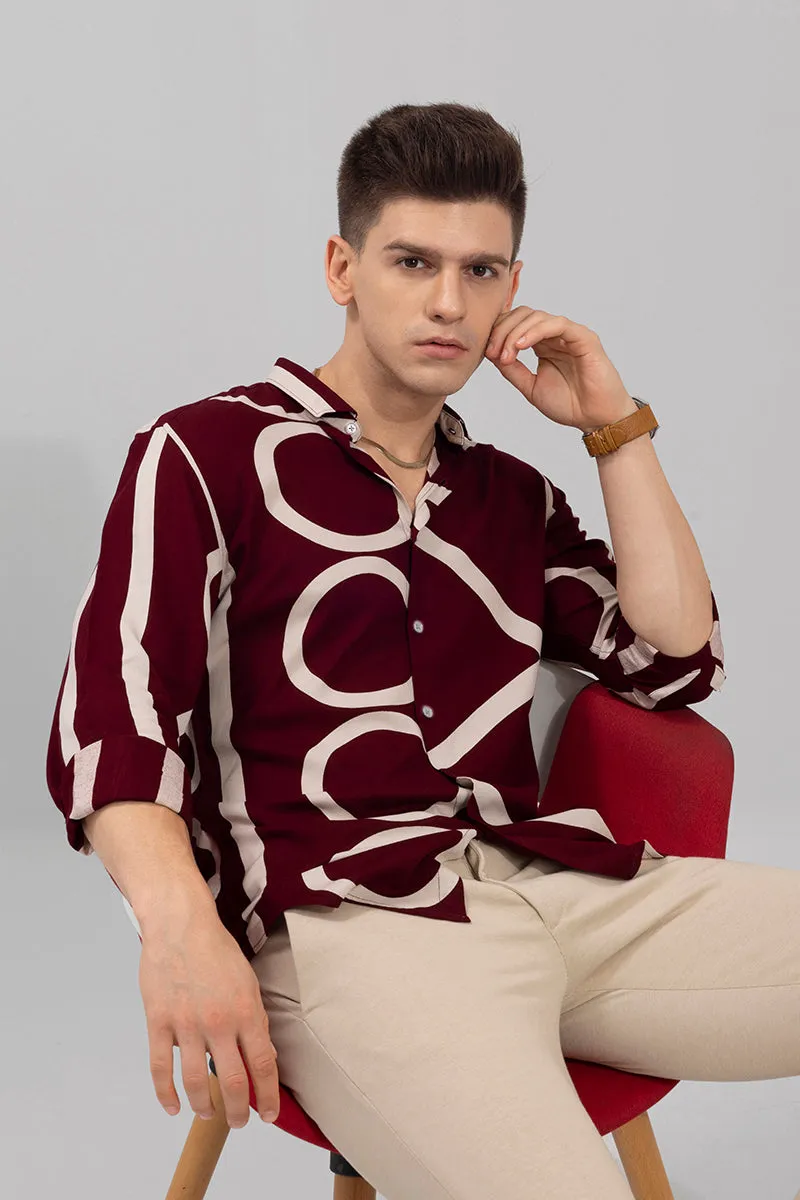 Abstract Circle Maroon Shirt