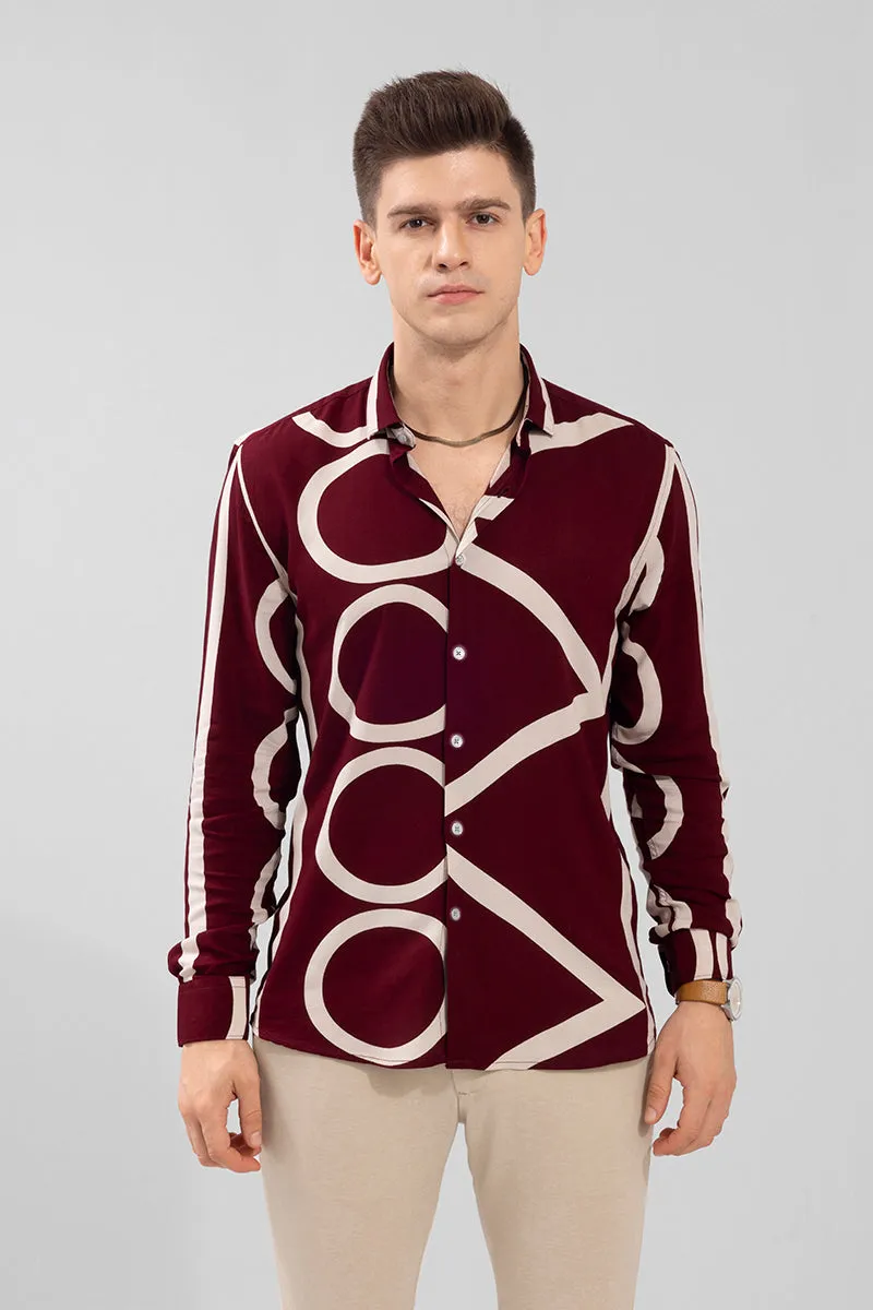 Abstract Circle Maroon Shirt