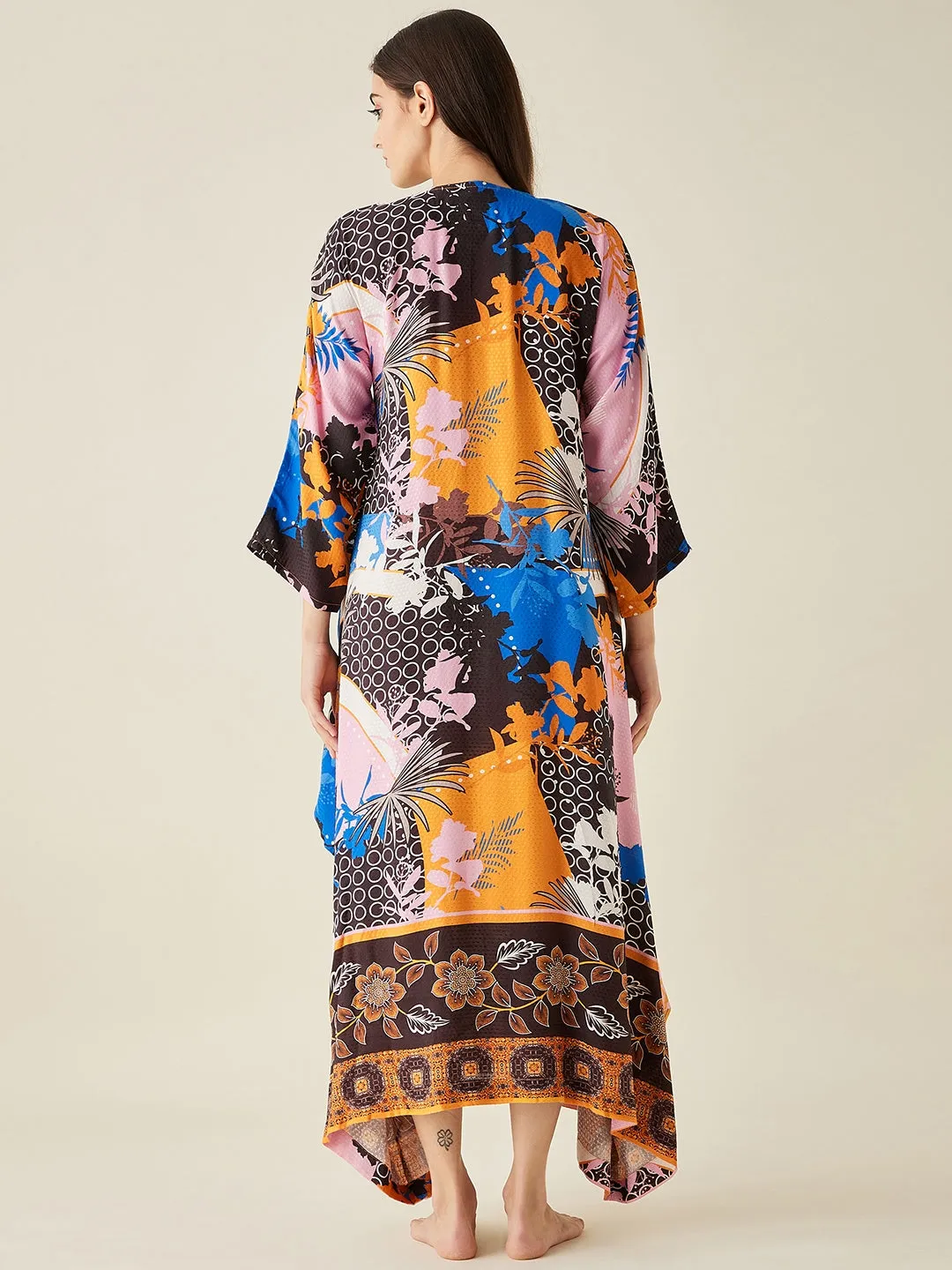 Abstract Modal Handkerchief Hem Lounge Dress  - The Kaftan Company