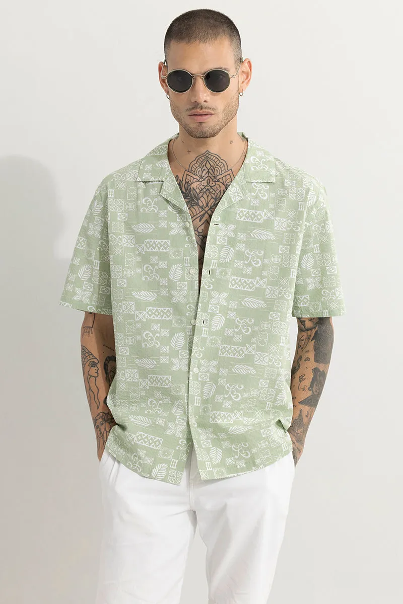 Acacia Green Seersucker Shirt