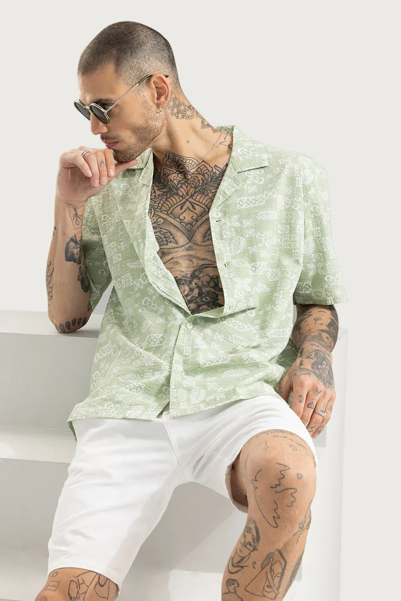 Acacia Green Seersucker Shirt