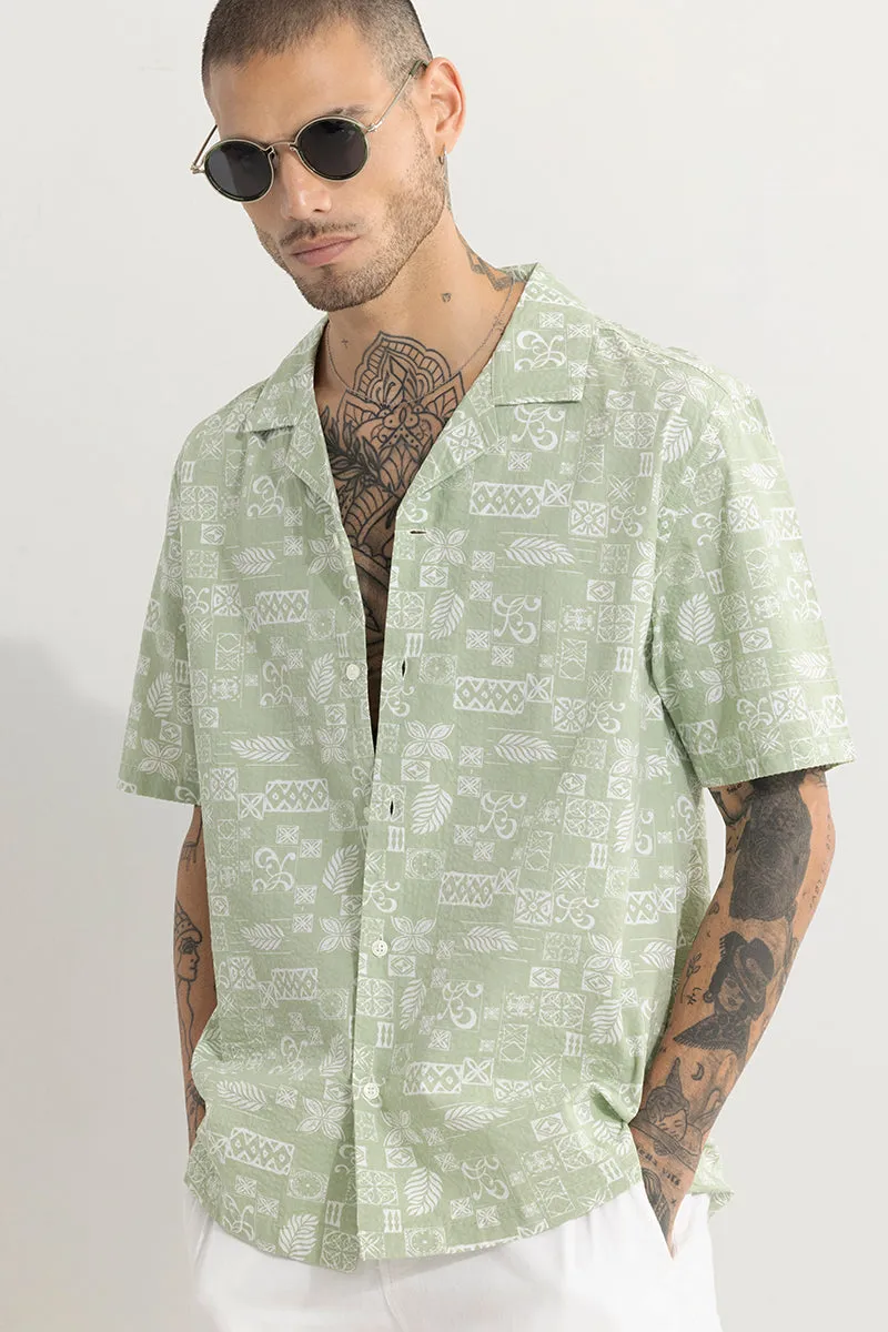 Acacia Green Seersucker Shirt