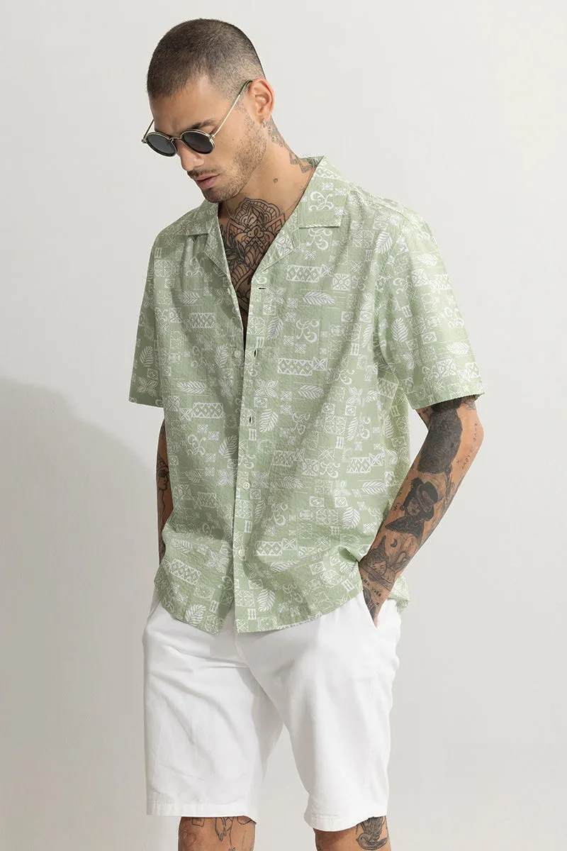 Acacia Green Seersucker Shirt