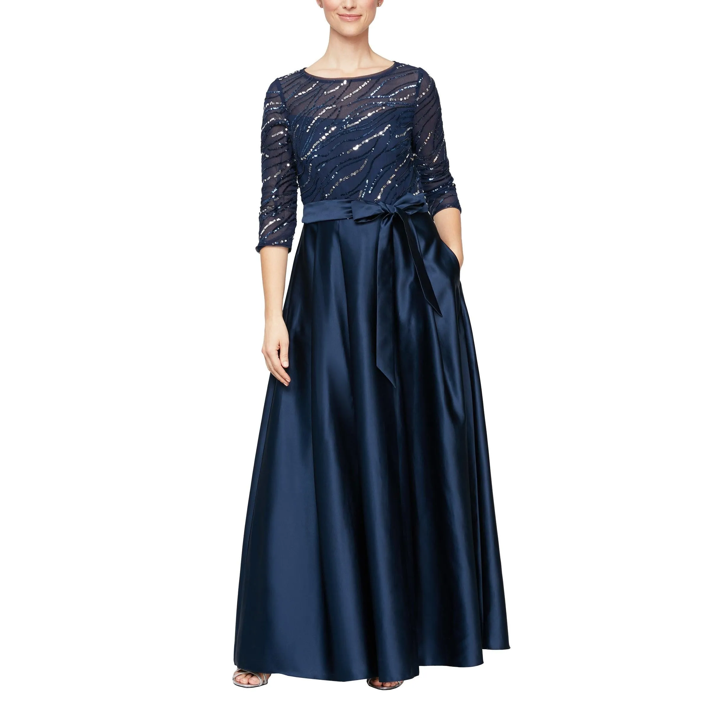 Alex Evenings AE8196794 Long Formal 3/4 Sleeve Dress