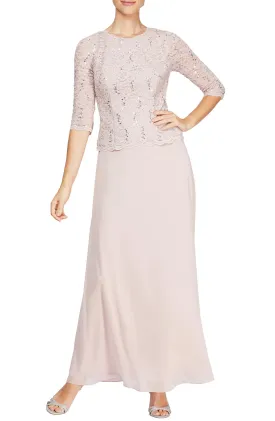 Alex Evenings Petite Women's Sequin Lace to Chiffon Mother of The Bride Dress