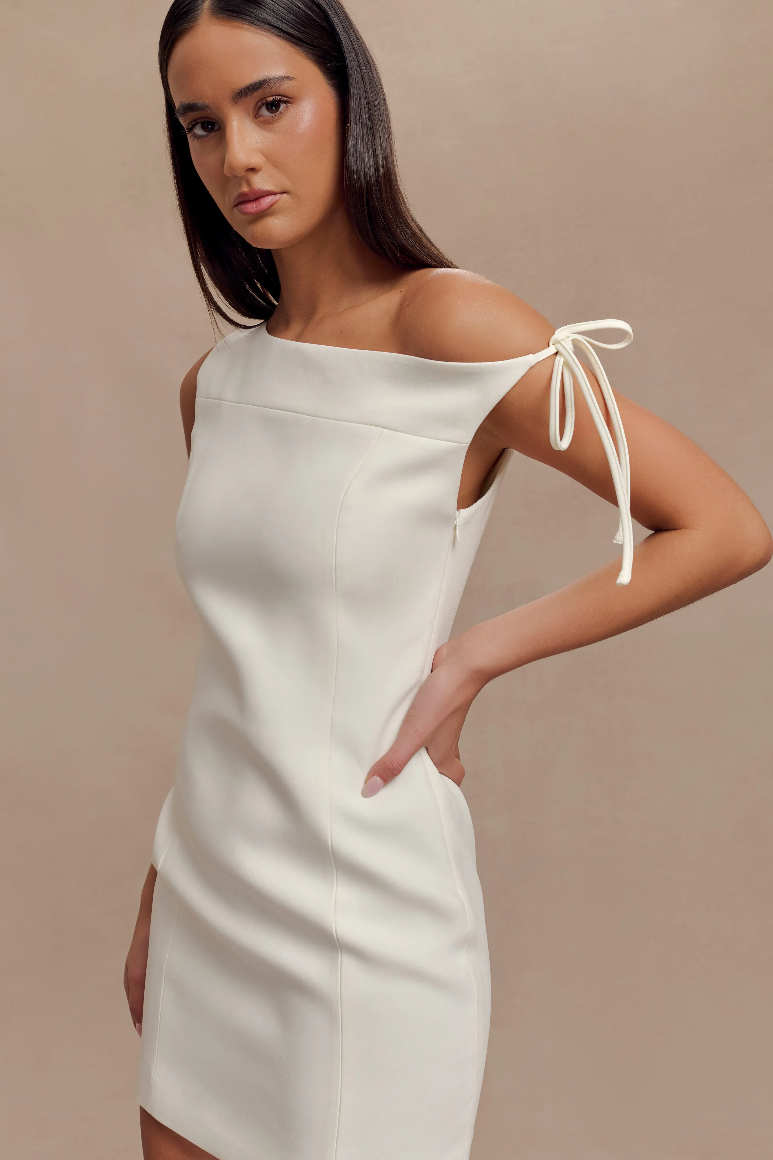 Baker Suiting Off Shoulder Dress - Ivory