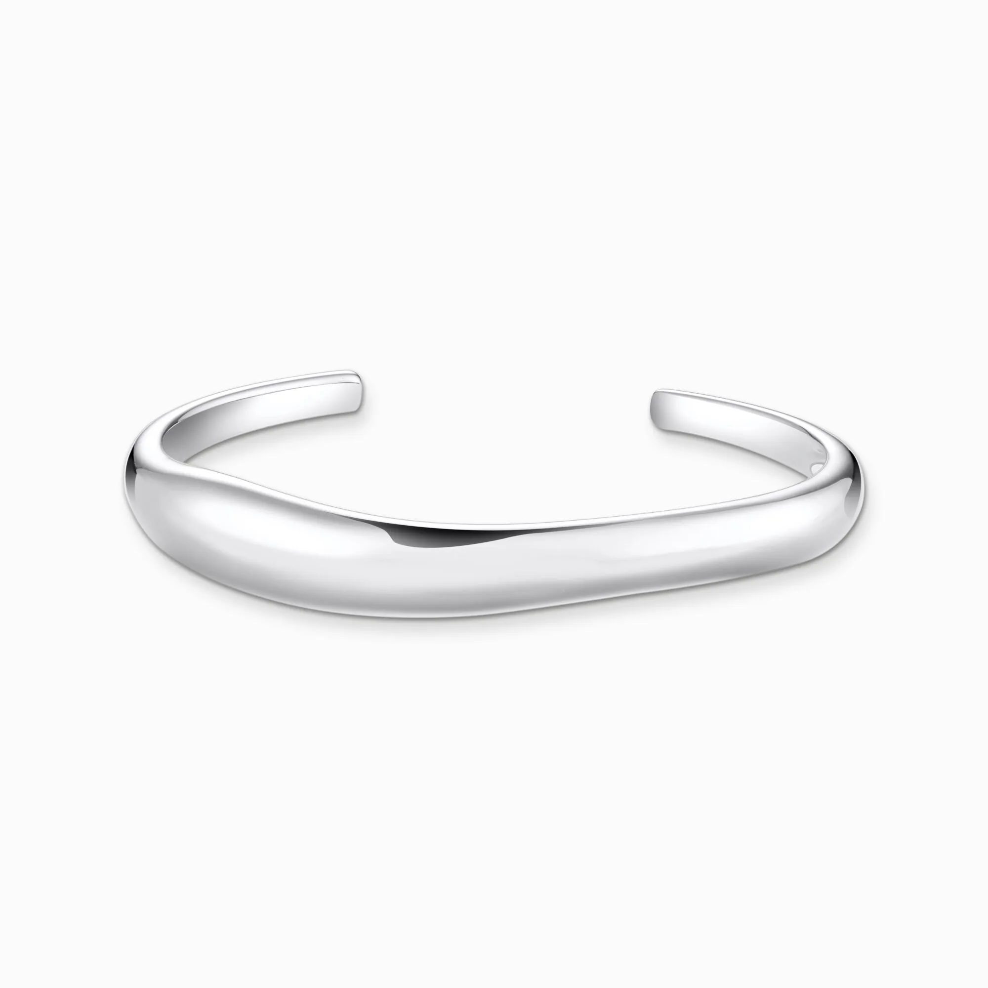 Bangle in organic shape silver