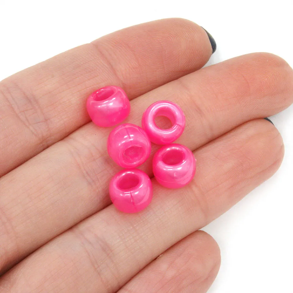 Bath Pearl Pink Plastic Barrel Pony 6x8mm-Pack of 500