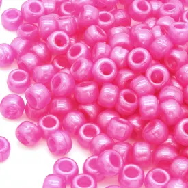 Bath Pearl Pink Plastic Barrel Pony 6x8mm-Pack of 500