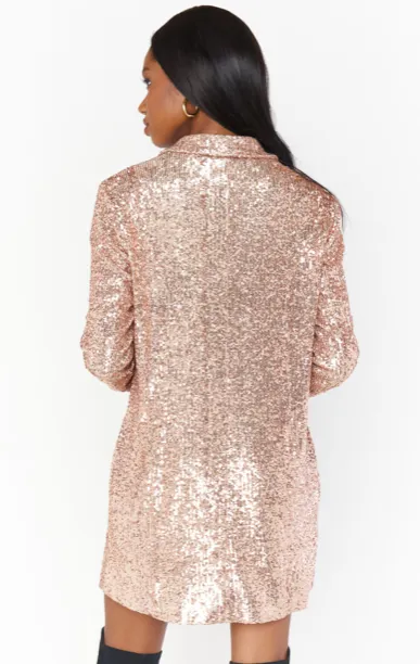 Rose Gold Bazel Blazer Dress - Elegant Womens Fashion