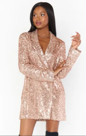 Rose Gold Bazel Blazer Dress - Elegant Womens Fashion