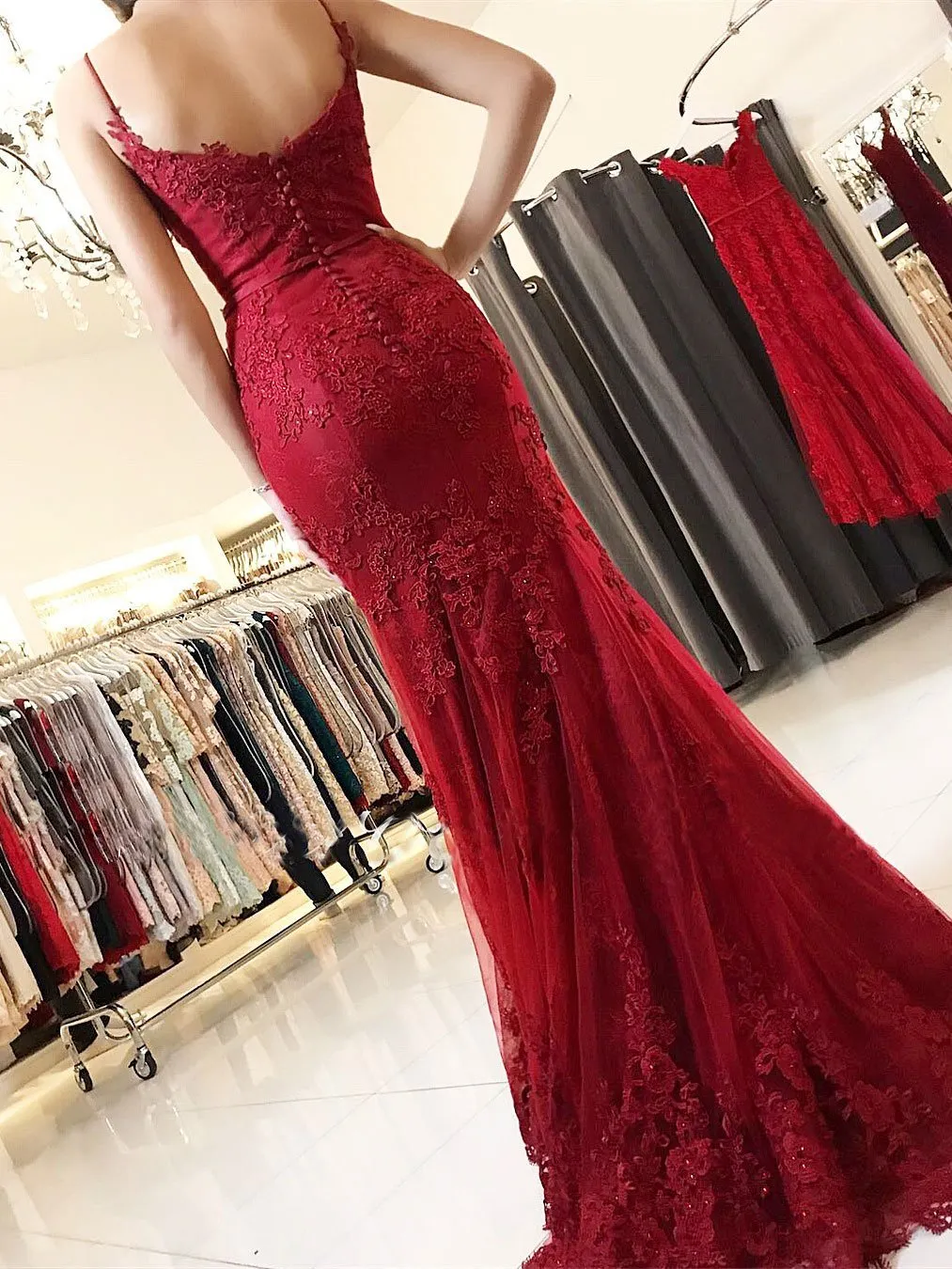 Beautiful  Mermaid Prom Dresses With Beaded Appliques Tulle Prom Gowns PD010