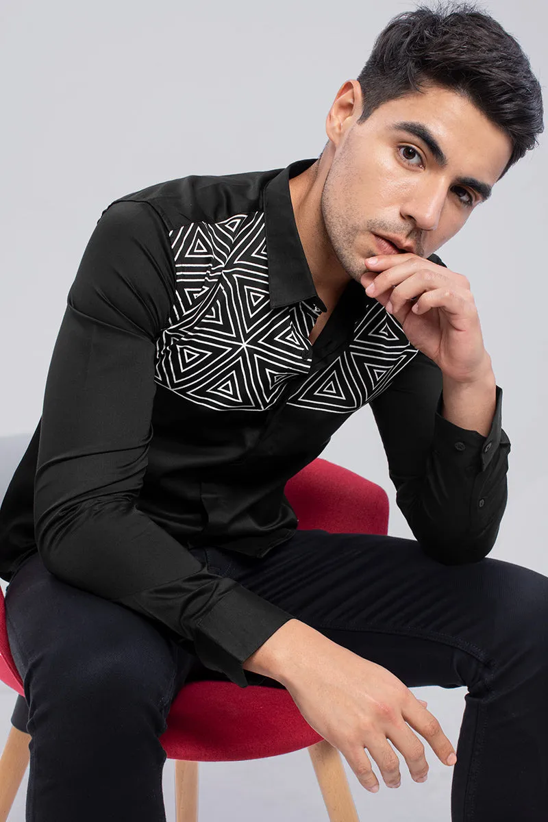 Black Abstract Egyptian Print Shirt