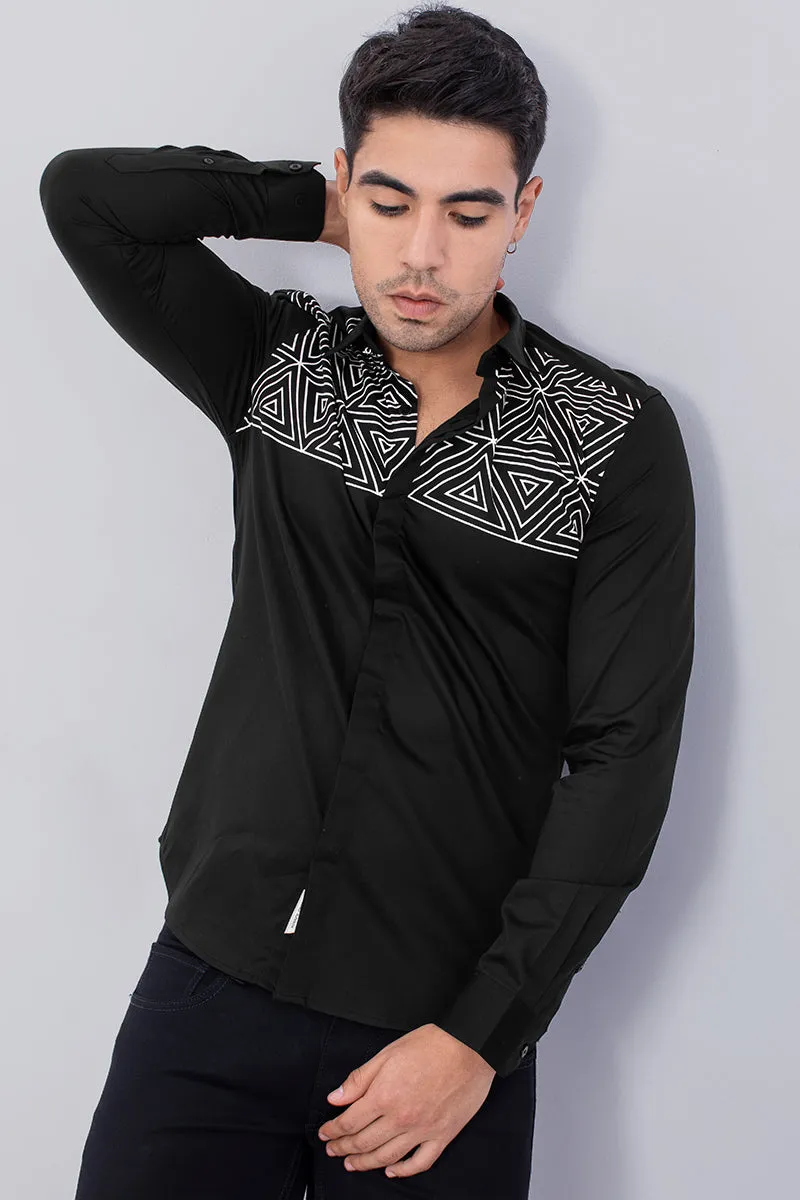 Black Abstract Egyptian Print Shirt