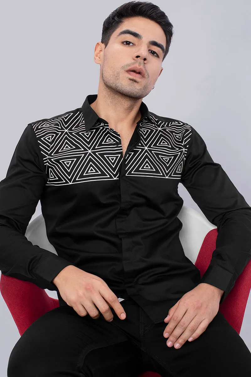 Black Abstract Egyptian Print Shirt