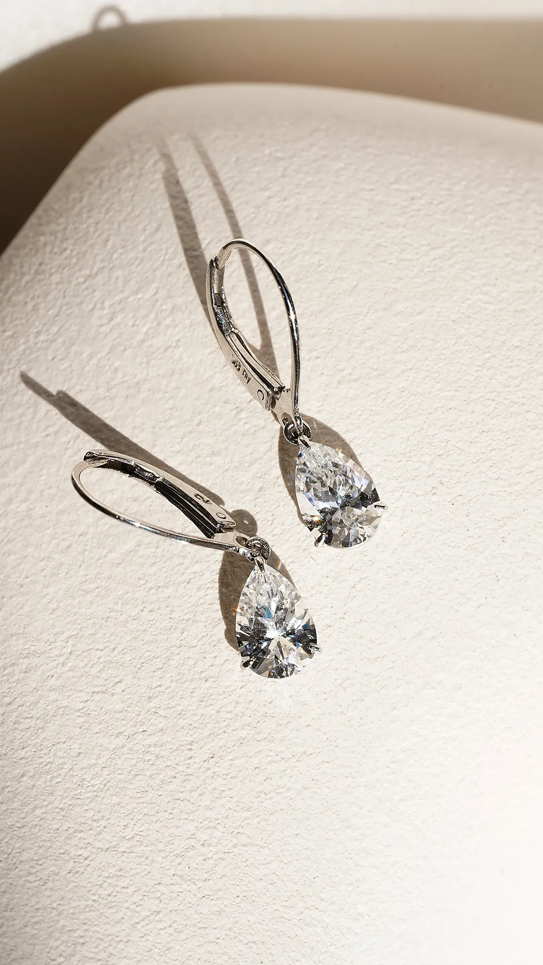 Blythe Pear Drop Earrings 9K White Gold