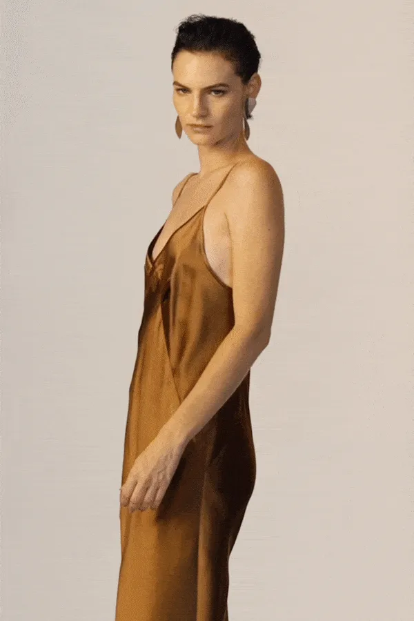 BM 7/8 Triangle Slip Dress - Walnut