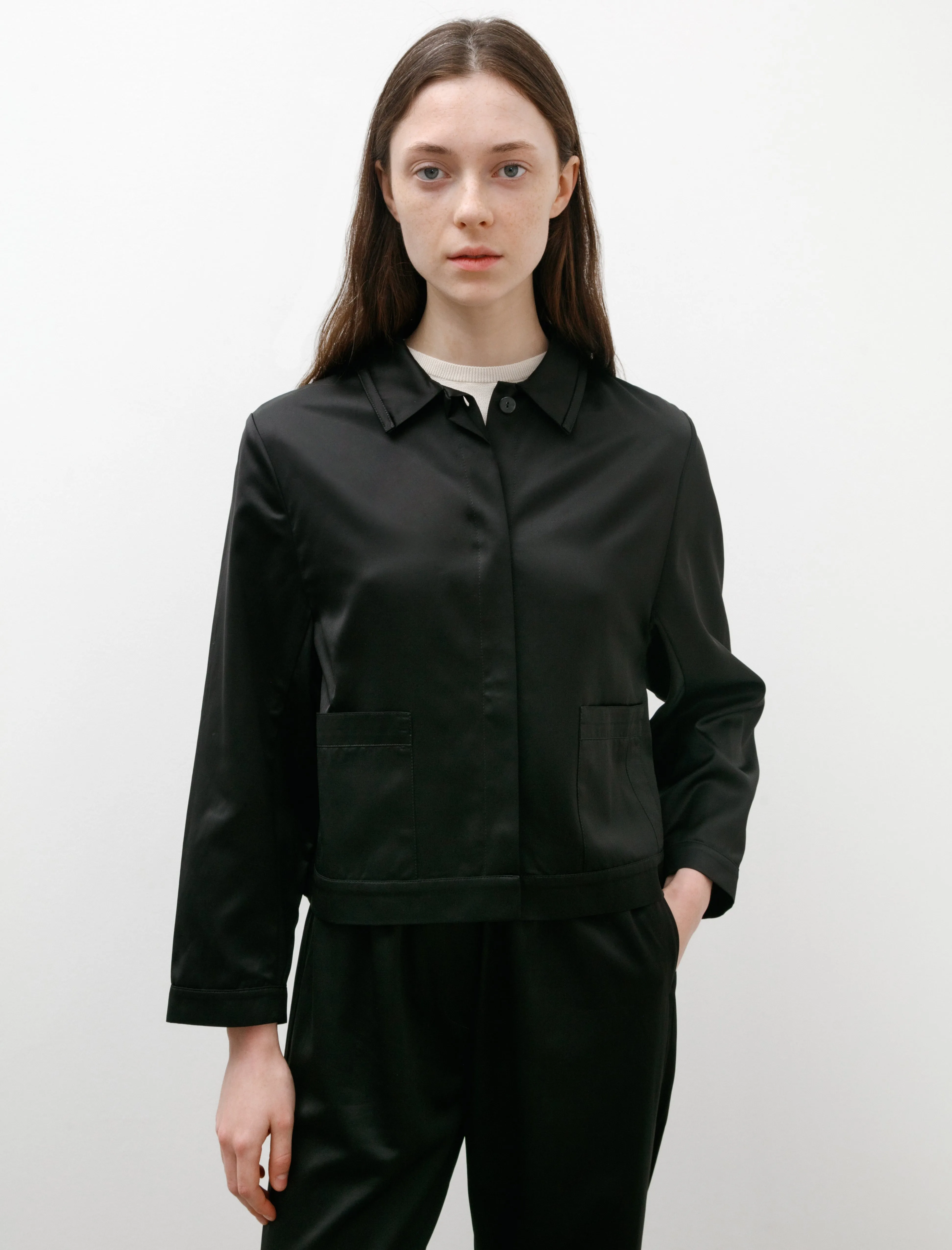 Boxy Jacket Satin Black