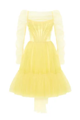 Bright Yellow tulle dress