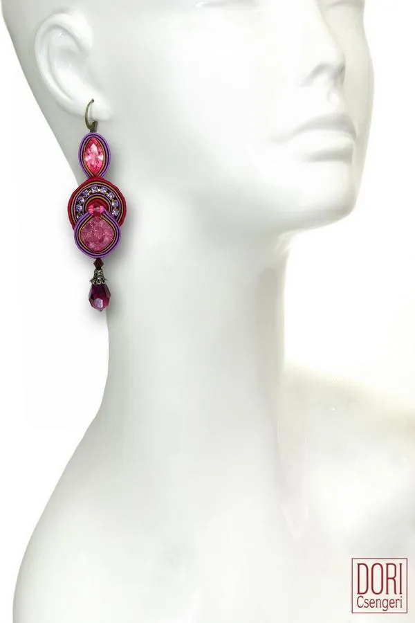 Cerise Crystal Earrings