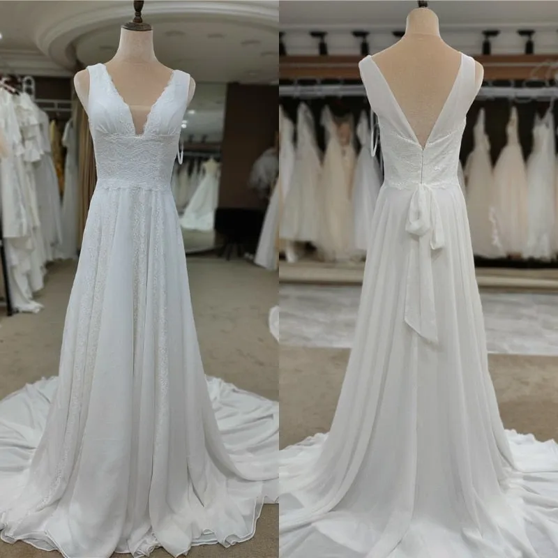 Chiffon Elegant Beach Bridal Gown