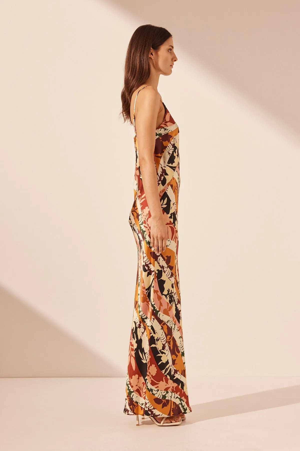 CIELO SILK PLUNGED MAXI DRESS