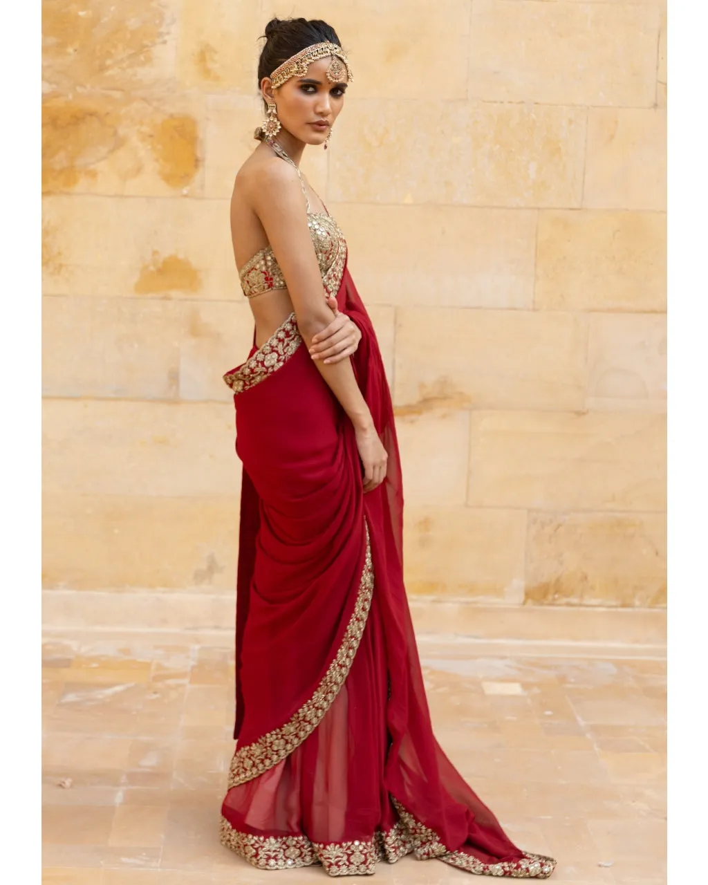 Classic Red Sari Set