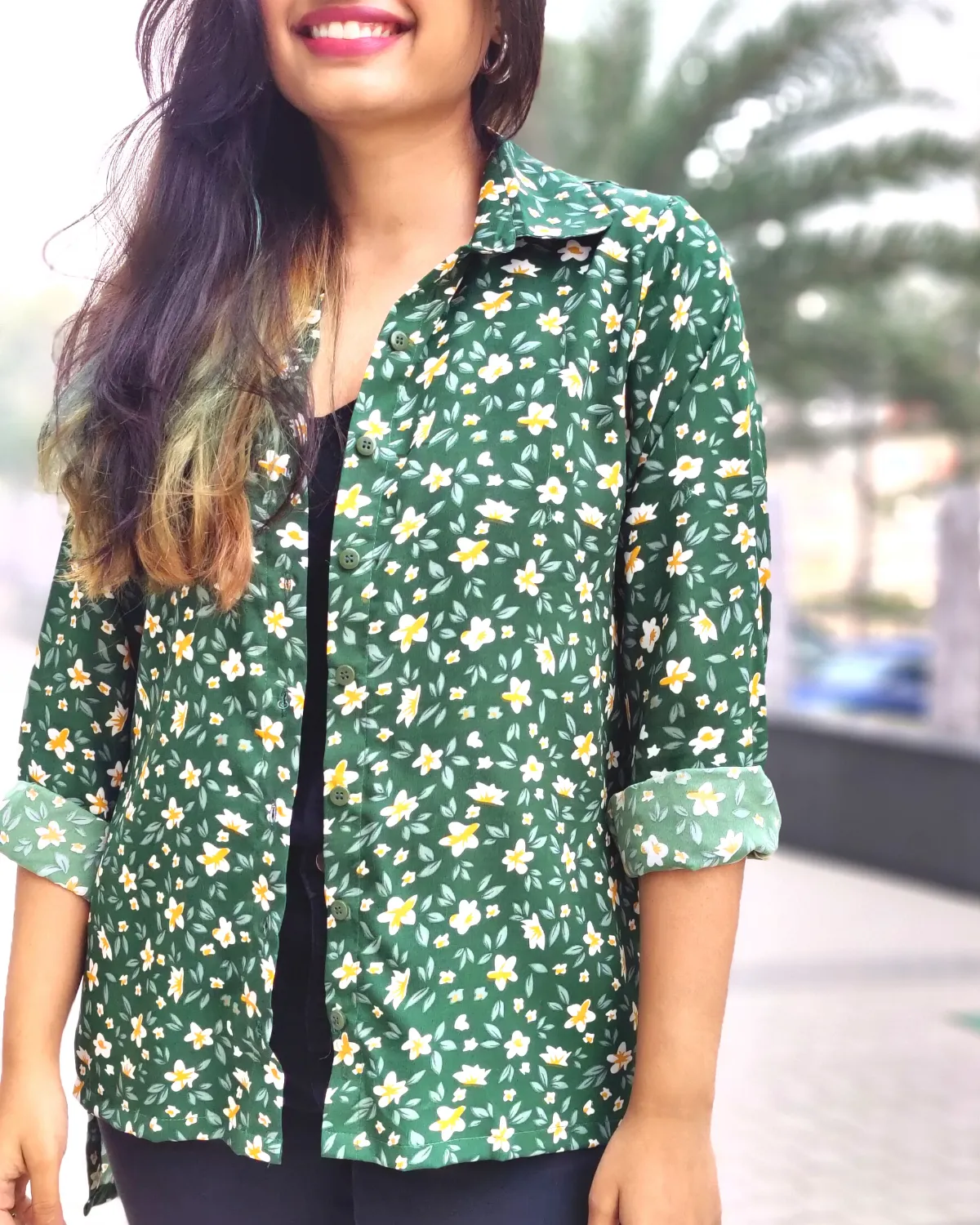 Dancing Daisies Floral Printed Shirt