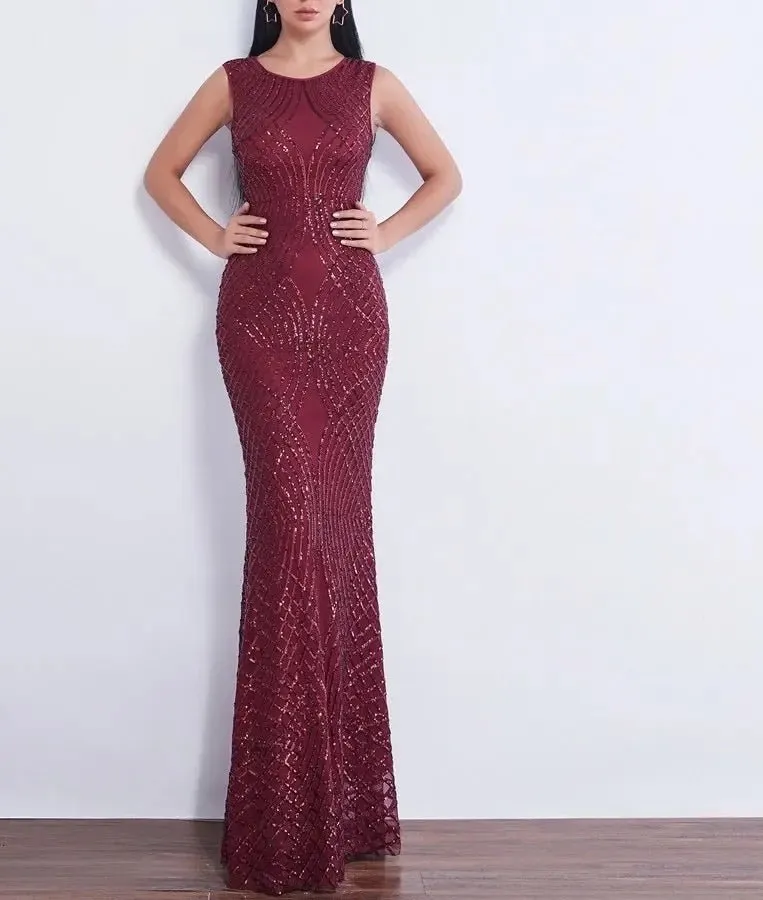 Danica Mermaid Sequined Evening Dress