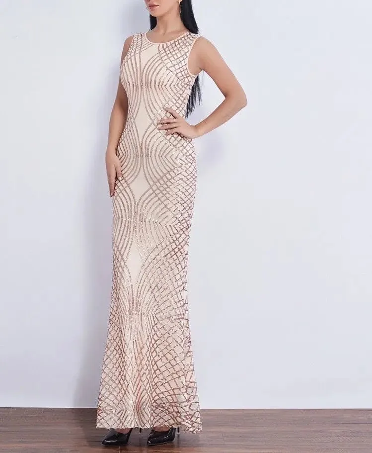 Danica Mermaid Sequined Evening Dress