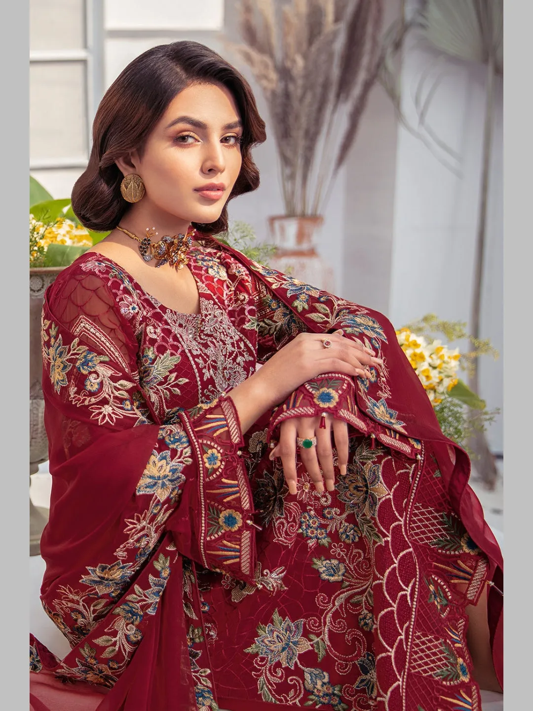 Designer Embroidered Chiffon