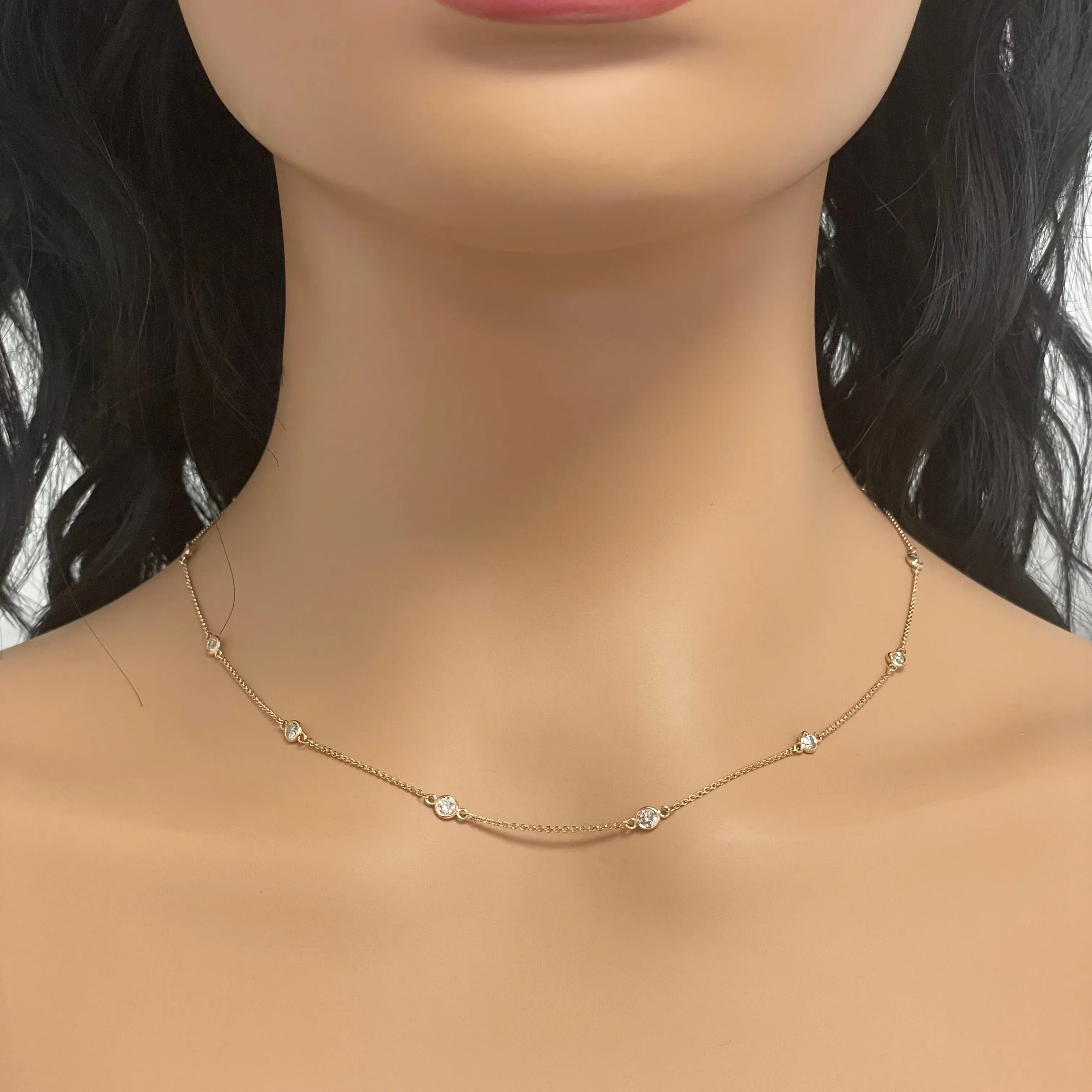 Diamonds by the Yard Station Necklace (1.15 ct Diamonds) in Rose Gold