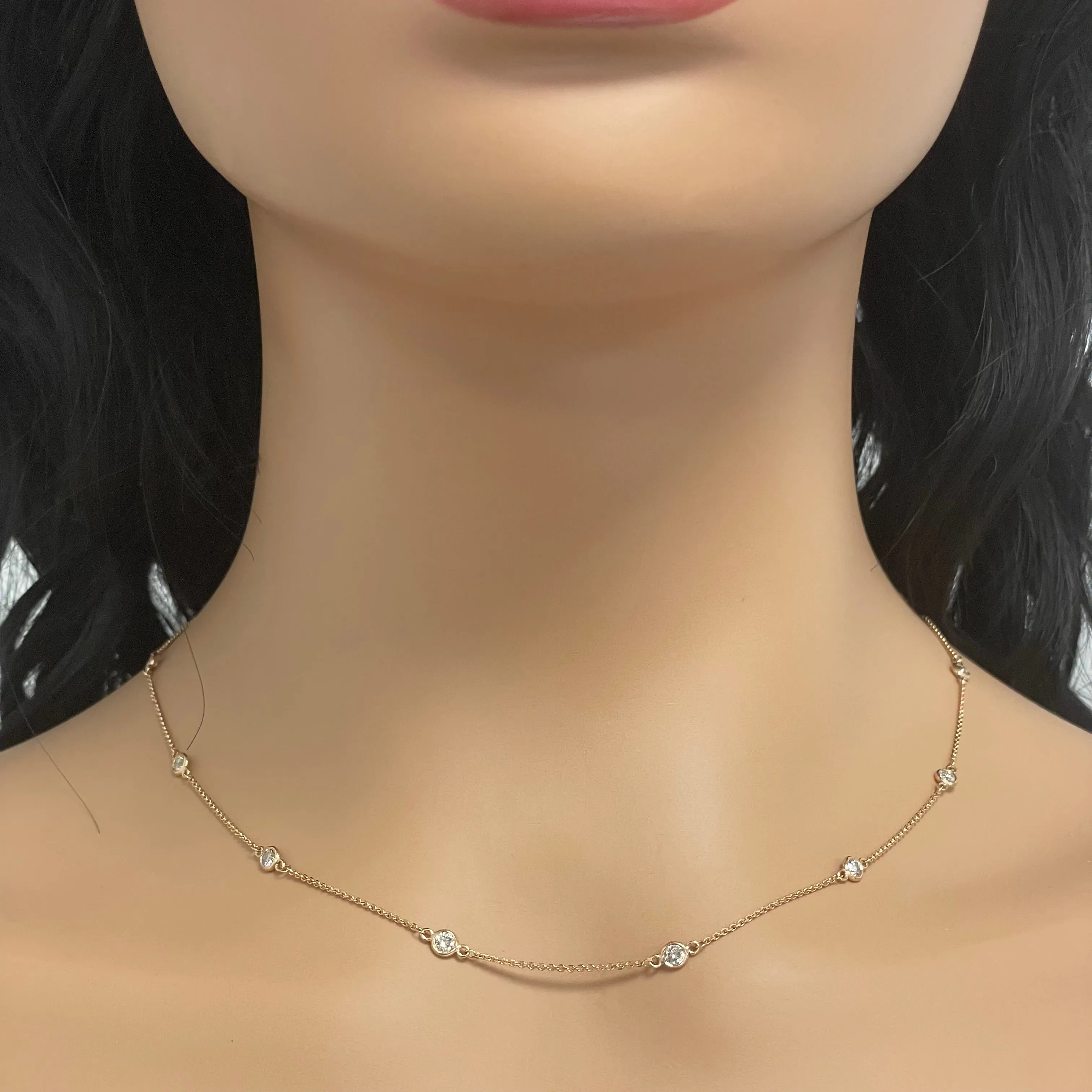 Diamonds by the Yard Station Necklace (1.15 ct Diamonds) in Rose Gold