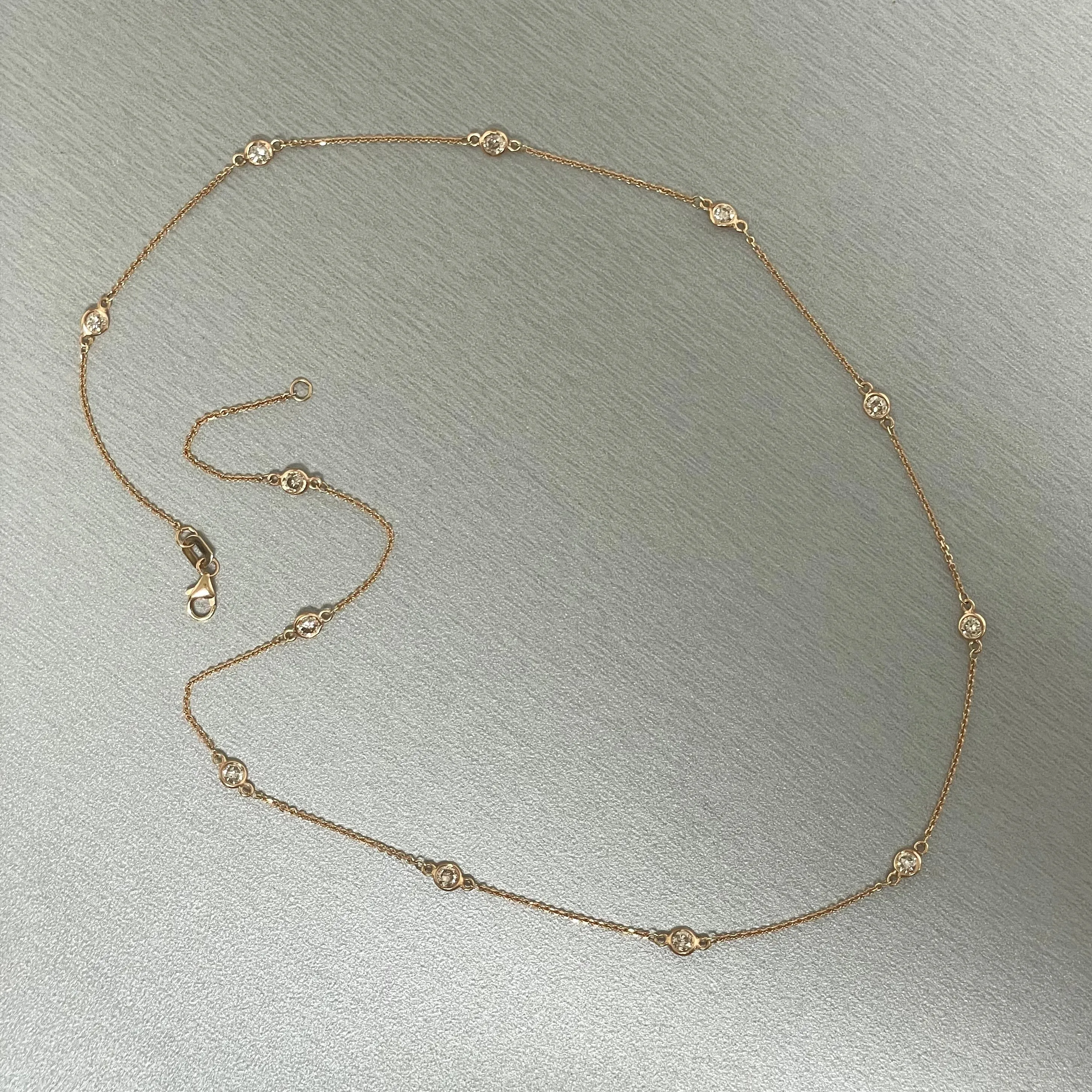 Diamonds by the Yard Station Necklace (1.15 ct Diamonds) in Rose Gold