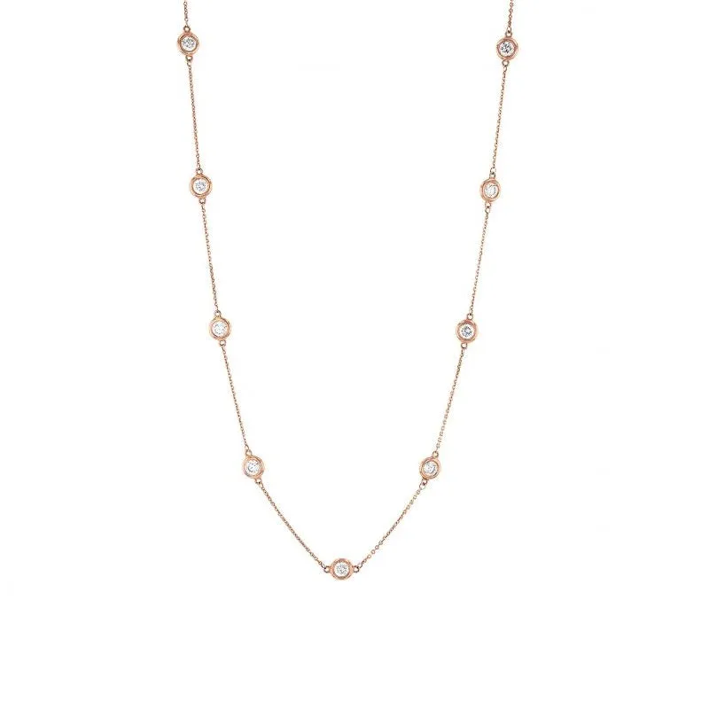 Diamonds by the Yard Station Necklace (1.15 ct Diamonds) in Rose Gold