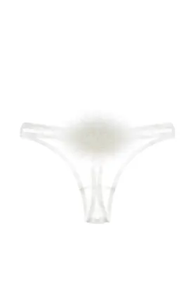 Diana Silk and Marabou Feather Pom Pom Thong