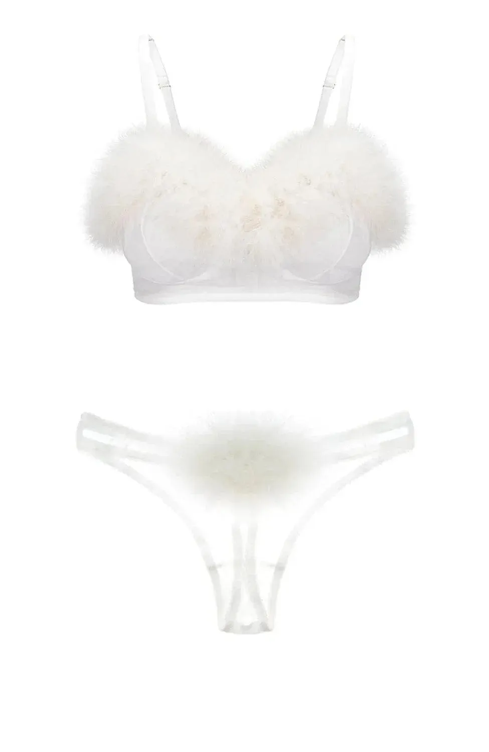 Diana Soft Bra and Pom Pom Thong Set