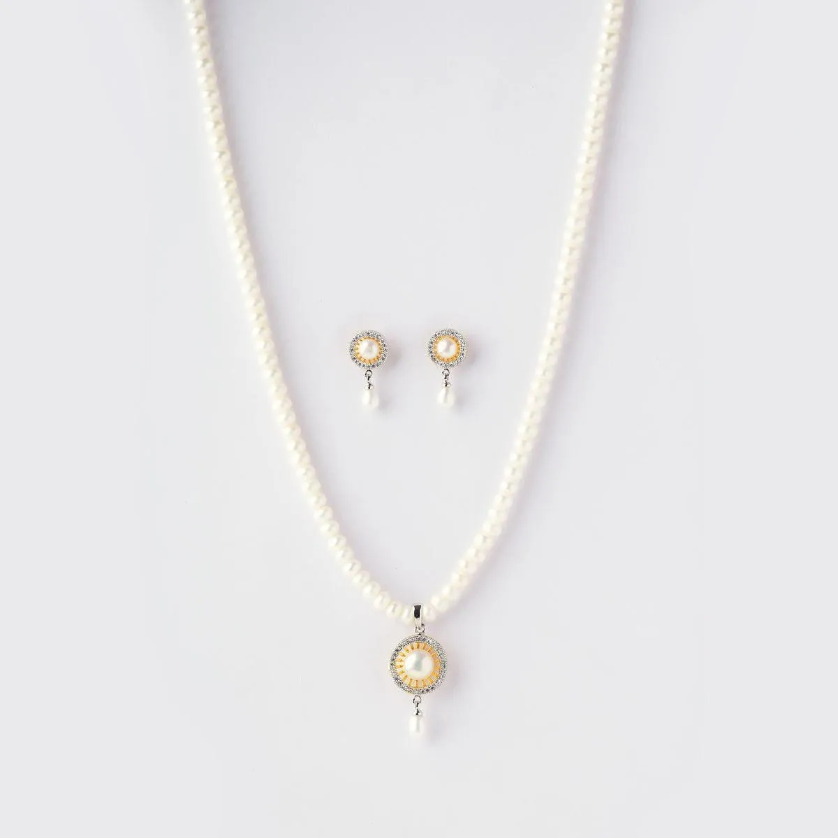 Elegant Real Pearl Necklace Set