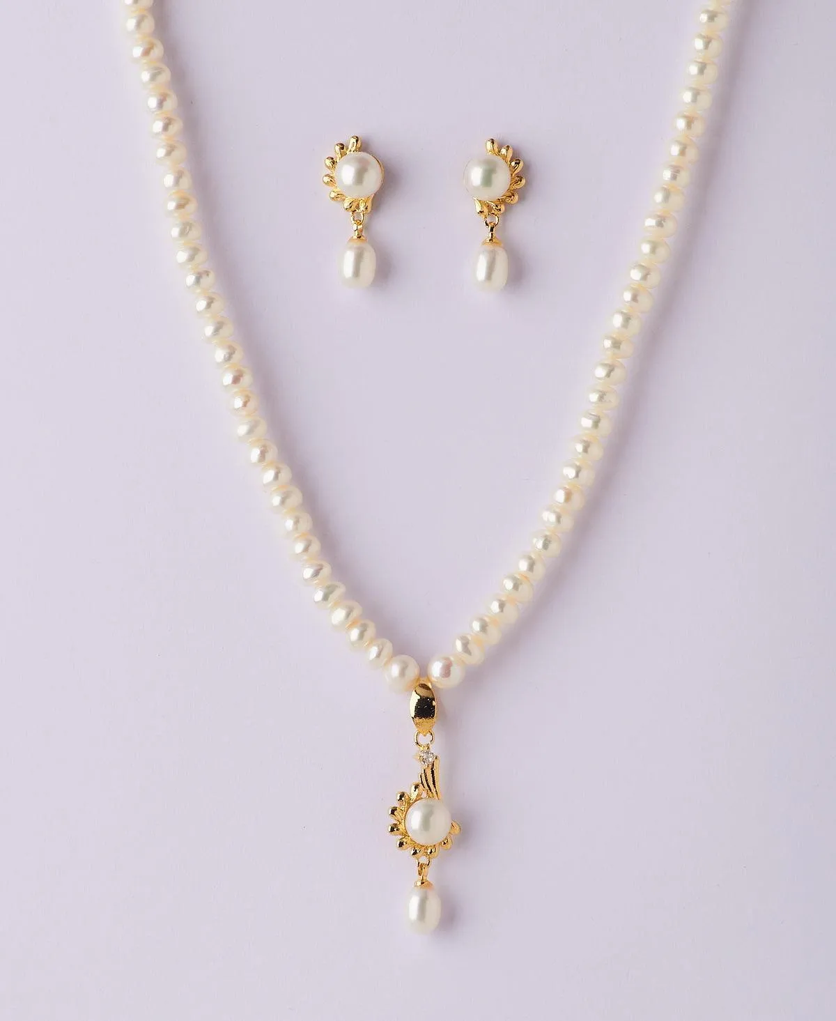 Elegant Real Pearl Necklace Set