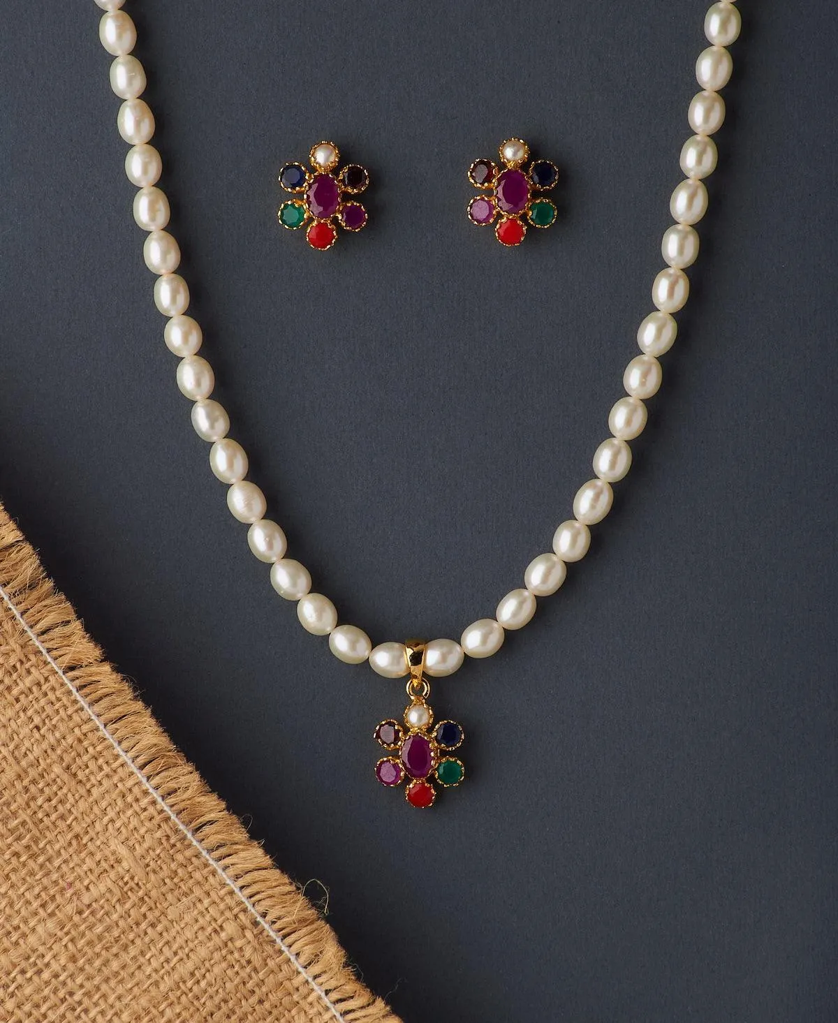 Elegant Real Pearl Necklace Set