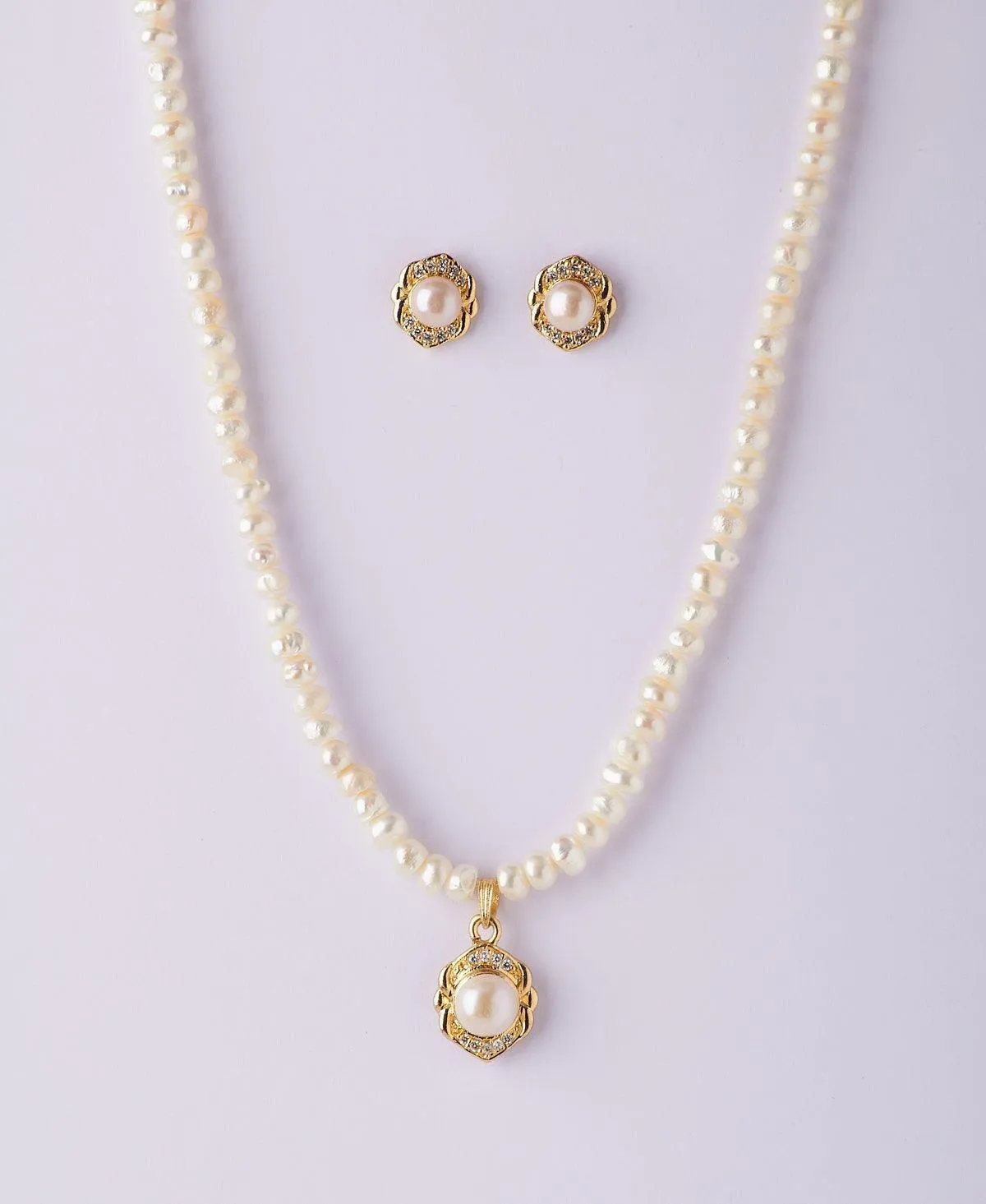 Elegant Real Pearl Necklace Set