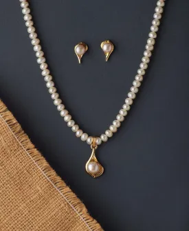 Elegant Real Pearl Necklace Set