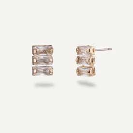 Elizabeth Cubic Zirconia Stud Earrings In Gold-Tone