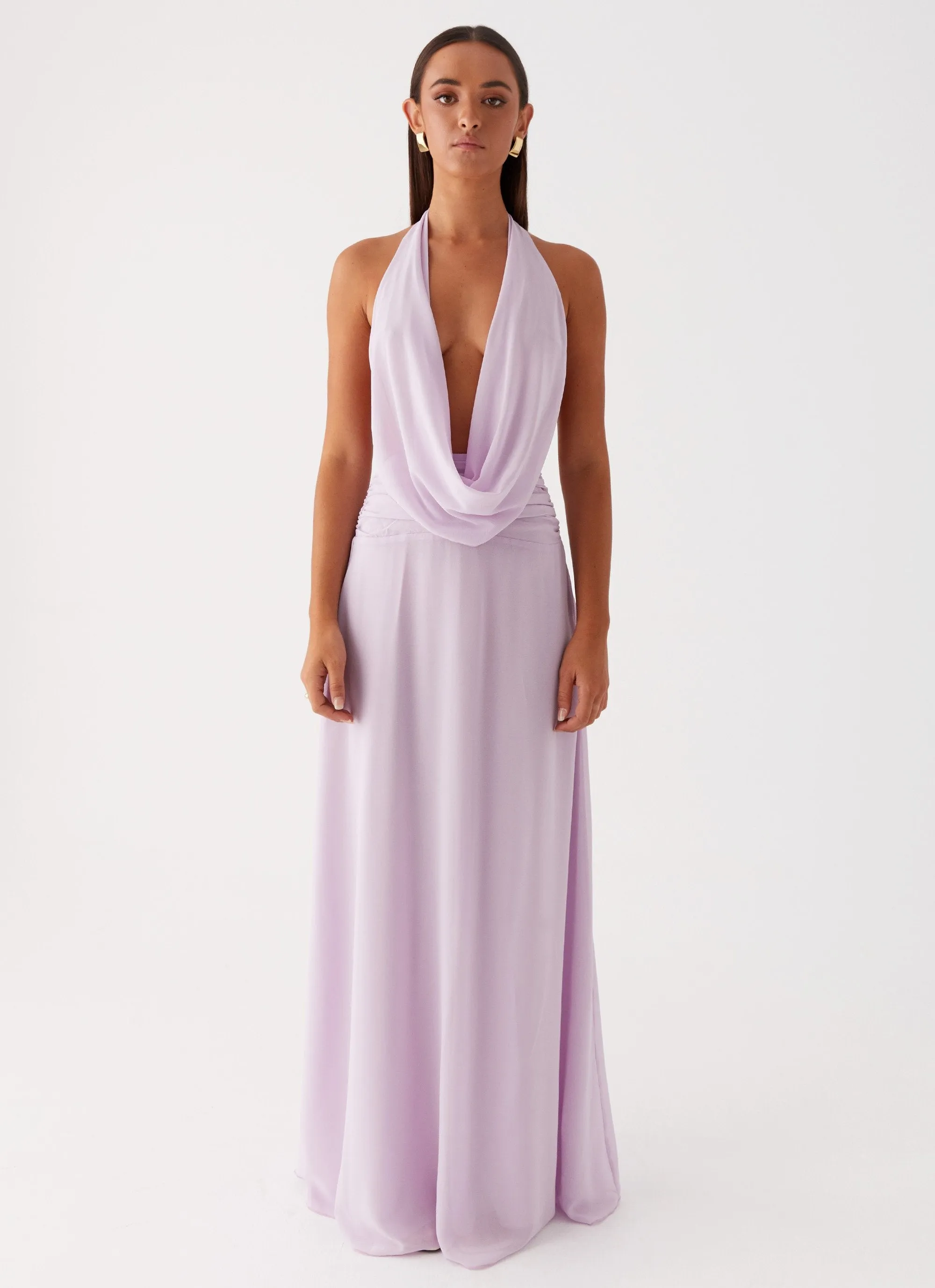 Elysia Chiffon Maxi Dress - Lilac